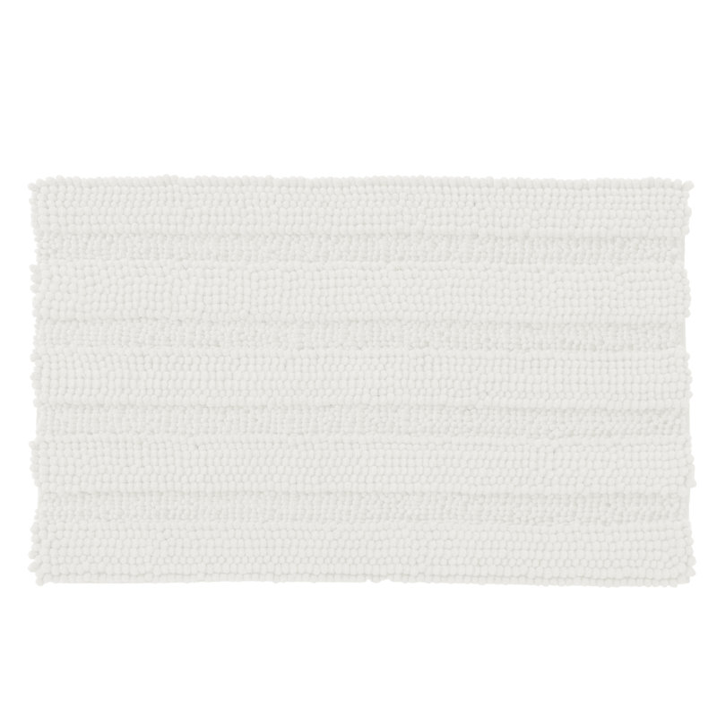 Tapis pour salle de bain en chenille douce Chenault, l 16 po x L 24 po, Blanc Ivoire