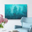 Teal Blue Forest - Wrapped Canvas Painting-56660328