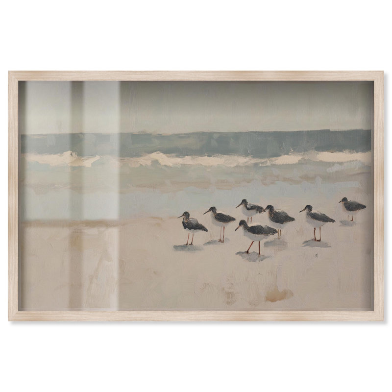 Mouettes à la plage II, Crème, crème, H 17 po x l 25 po