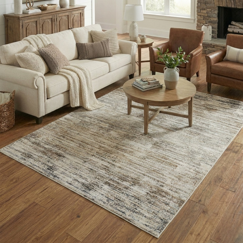 Dark Gray/Light Gray Rug, Rectangle 6' x 9'