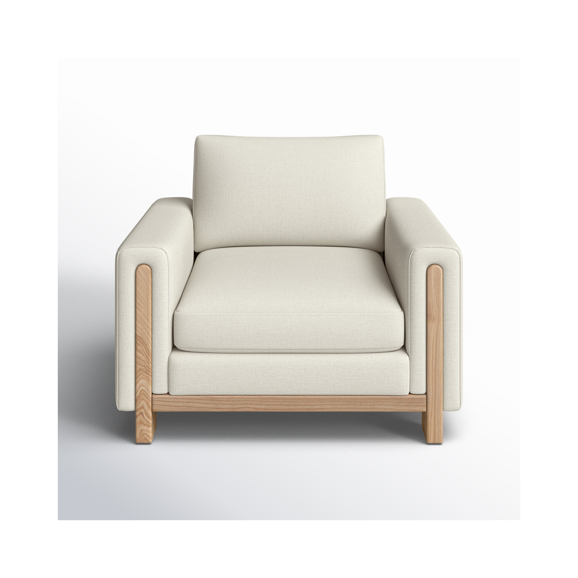 Adika Upholstered Armchair, Effie Linen Performance Basketweave