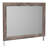 Isnk 2Pc Dresser And Mirror Set, 6 Drawers W Bar Handles, Rustic Gray