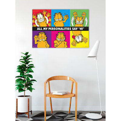 Officiellement sous licence Garfield - All My Personalities Say Hi, affiche d'art - 24 x 36 po - reproduction décorative - papier à affiche - prête à encadrer
