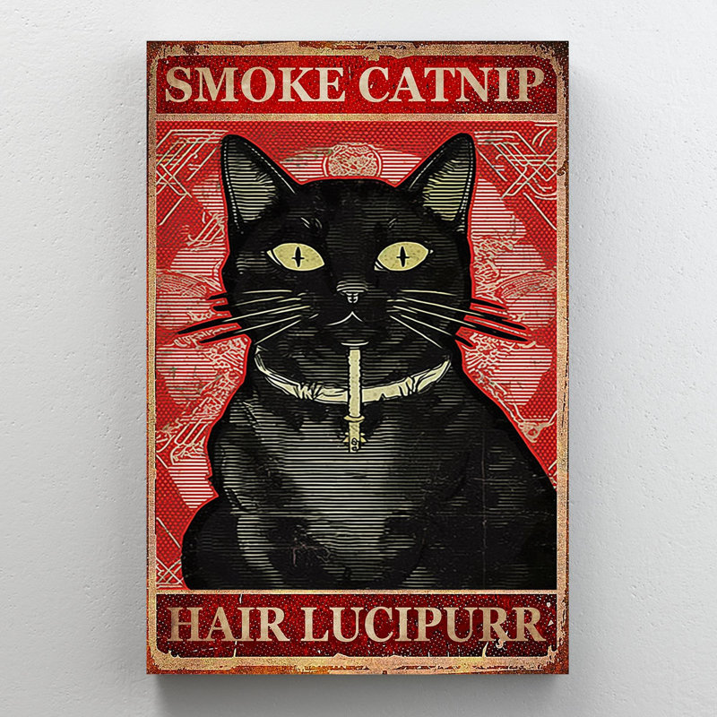 «Smoke Catnip», impression d'art rectangulaire sur toile rectangulaire 1 pièce, H 36 po x l 24 po x P 1,25 po