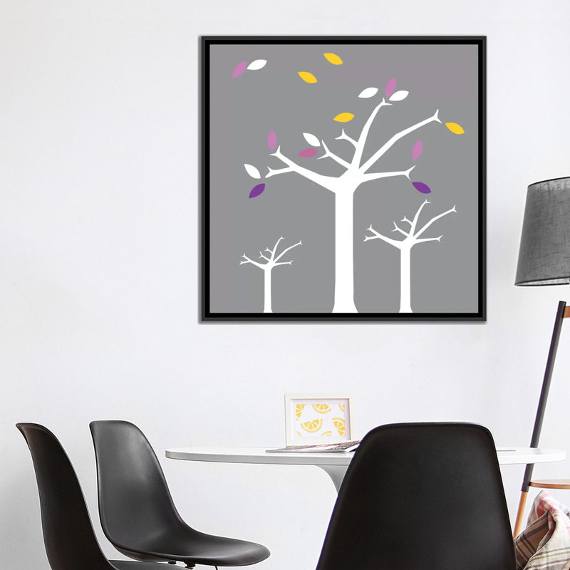« automne trees », impression sur toile enroulée Kids Art, H 18 po x l 18 po x P 1,5 po, Toile avec cadre noir, Pas de tapis