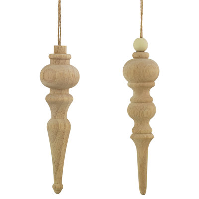 6.5'' Wood Presents Finial Ornament
