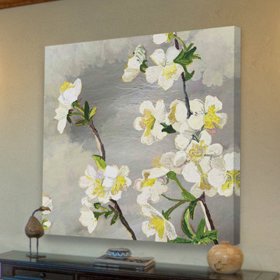 Silver Background - Wrapped Canvas Painting