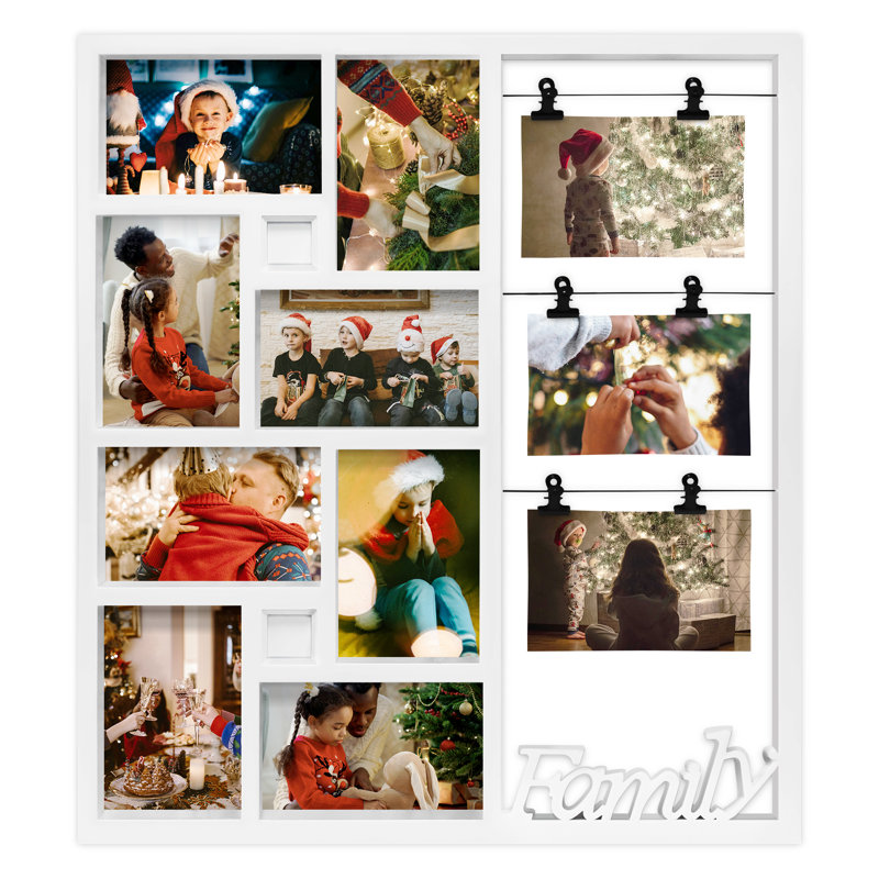 Cadre de montage mural 11 photos pour photos 4 x 6 et 5 x 7, Blanc