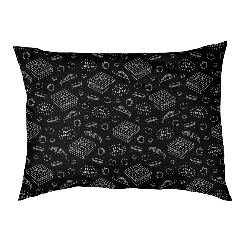 Coussin extérieur pizza Campion, Très grand (l 52 po x P 42 po x H 17 po), Noir / Blanc