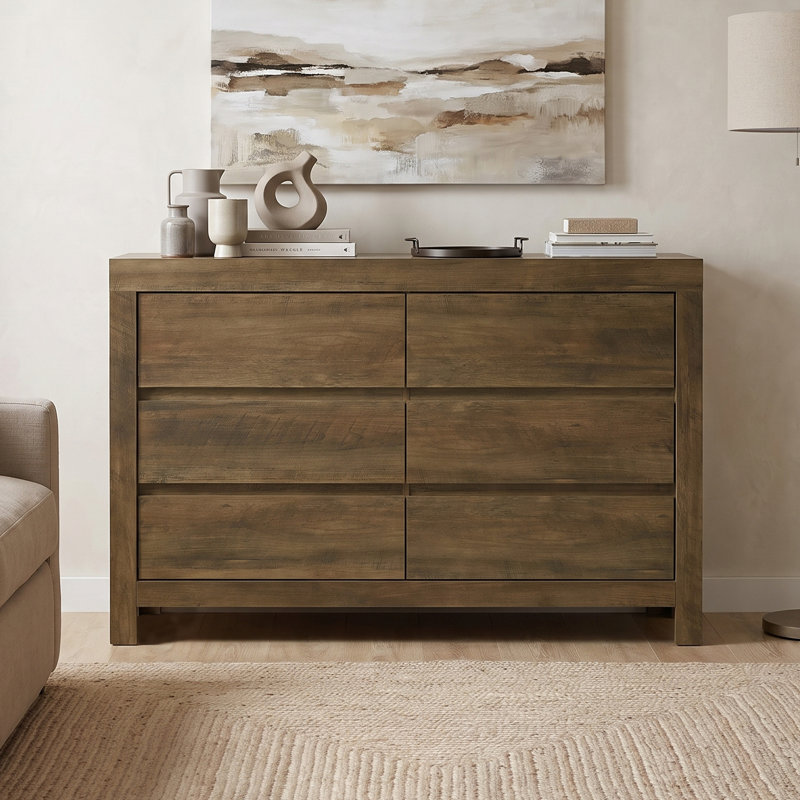 Cubbot 6 Drawer Chest of Drawers, Knotty Oak 