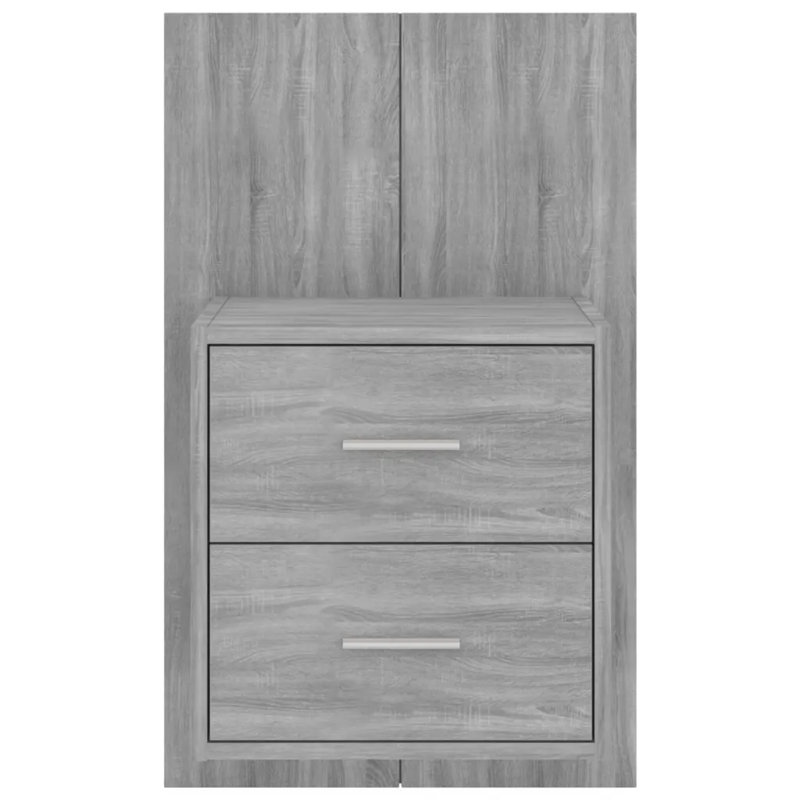 Jaicarious Wall-mounted Bedside Cabinet, Grey Sonoma