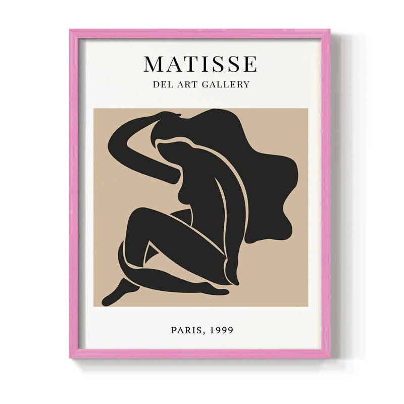 Matisse Cxx, reproduction encadrée - bois massif, Rose, H 10 po x l 8 po