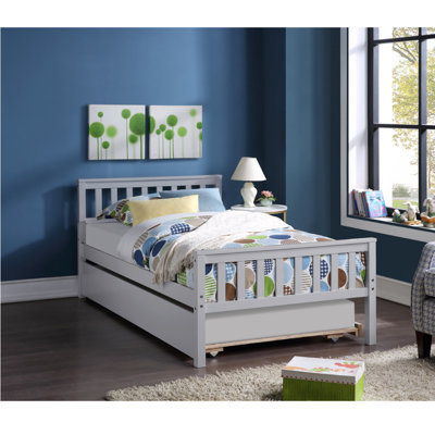 Solid Wood Slat Headboard Design Bed