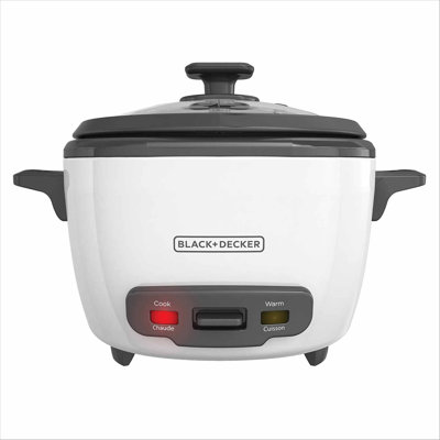 BLACK+DECKER, Rice Cooker, Uncooked Rice, Steaming Basket, Removable Non-Stick Bowl, One Touch