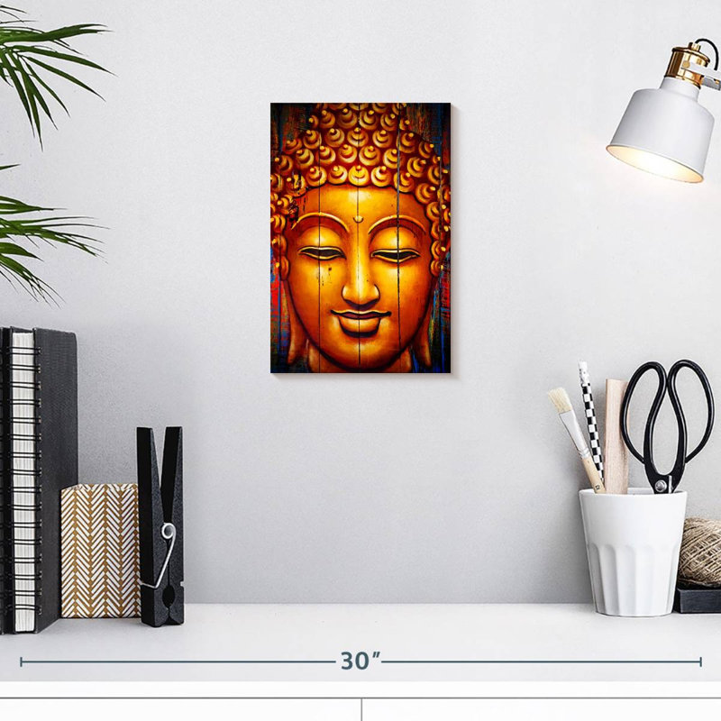 Smiling Buddha Face, 12" H x 8" W