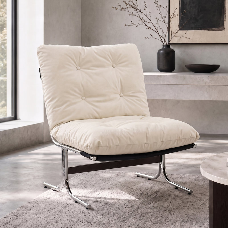 Méridienne Mid-Century, Blanc lustré