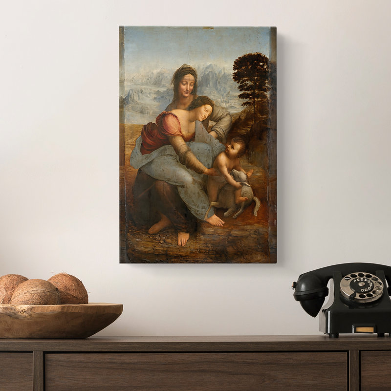 La Vierge et l'enfant avec Sainte Anne - galerie d'art sur toile tendue par Leonardo Da Vinci, 12 x 18