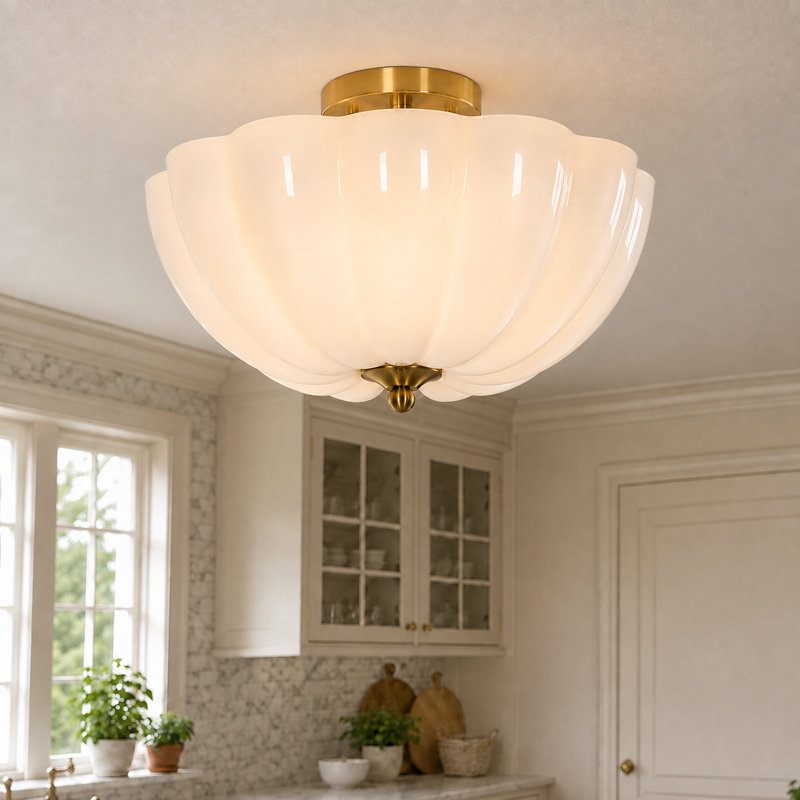 Atchison 3-Light 16” Semi Brass Flush Mount