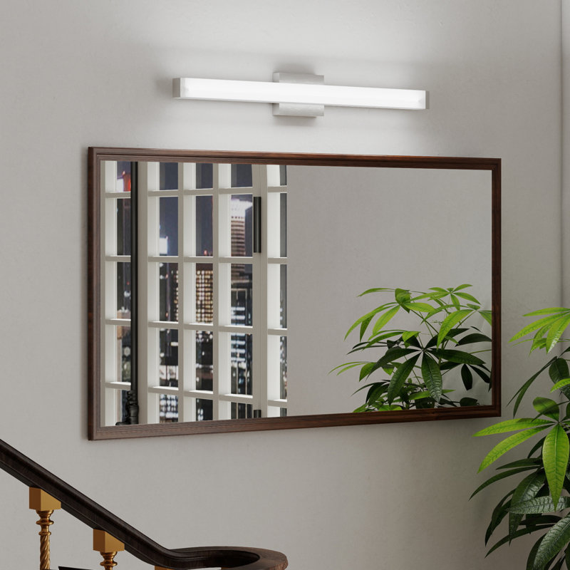 Luminaire de bar pour salle de bain en nickel brossé carré DEL 33 po 18W 6000K