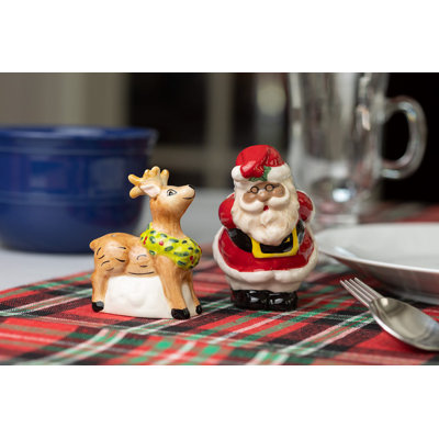 AFRICAN AMERICAN SANTA AND REINDEER S&P SET