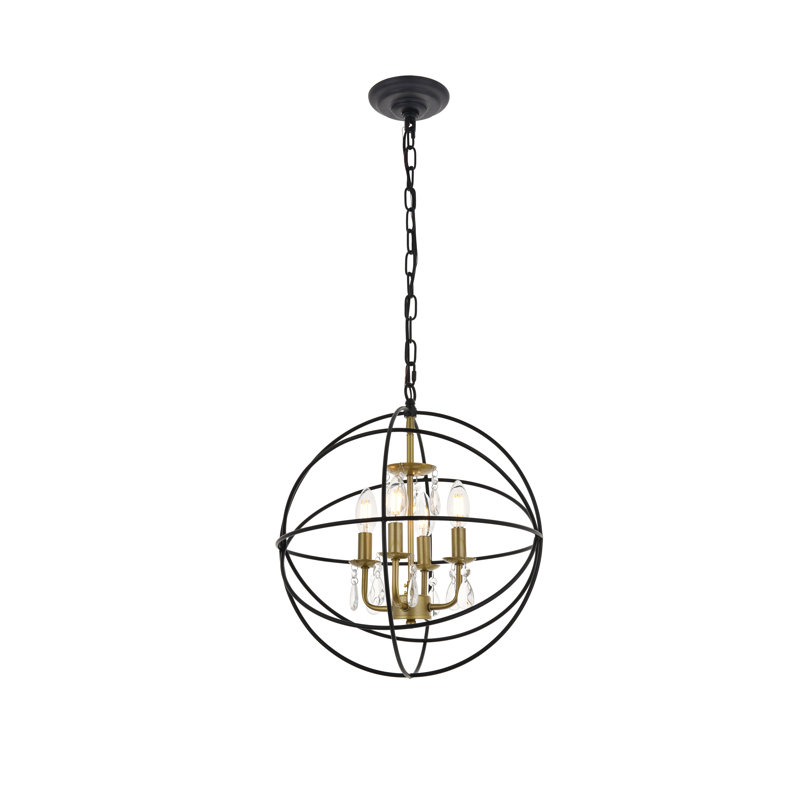 Luminaire suspendu Mayo, Noir mat, H 17,6 po x l 16 po x P 16 po, 4 lumières