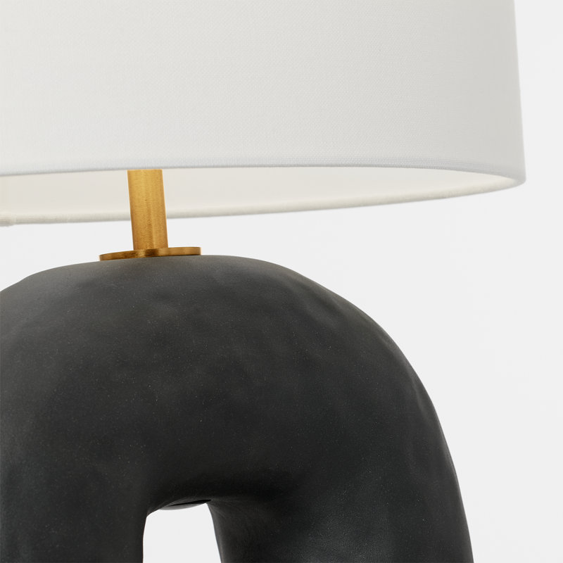 Mcconnell Ceramic Table Lamp, Rough Black