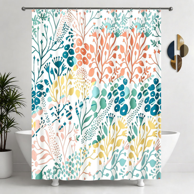 Shower Curtains with Hooks Included