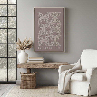 «Warm Taupe Bauhaus Composition affiche II», reproduction sur toile 