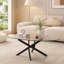 Table basse ovale, table d'appoint en verre de 100 cm avec pattes, table à thé moderne pour salon-1555988665