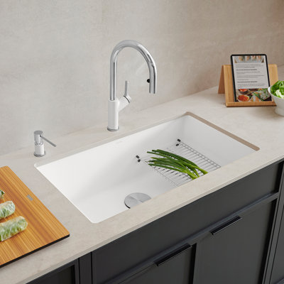 Precis Silgranit 30" Single Bowl Undermount Kitchen Sink - White
