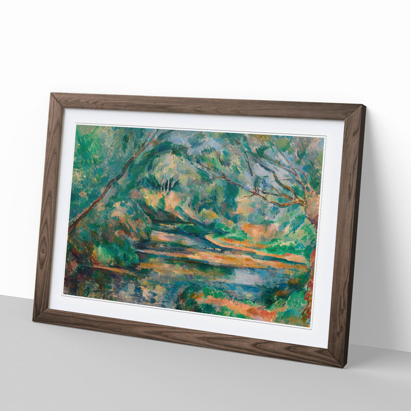 The Brook by Paul Cezanne - Picture Frame Painting, Walnut Framed, 36cm H x 48cm W x 2cm D