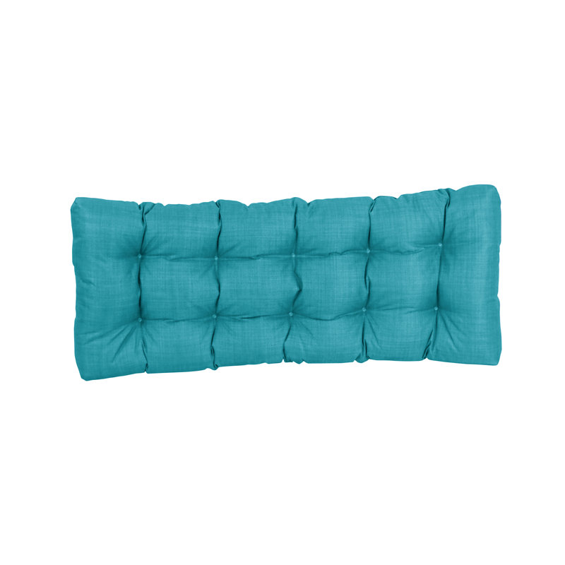Outdoor 5'' Bench Seat Cushion, 55" W x 19" D, Aqua Blue