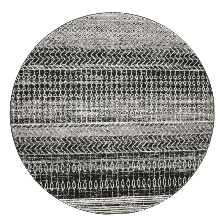 Canizales Striped Area Rug for Living Room Bedroom Dining Room Kitchen, Dark Grey/Ivory