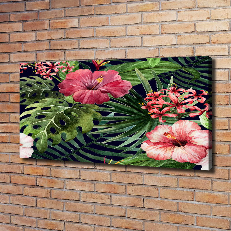 Tropical Flowers - Wrapped Canvas Print