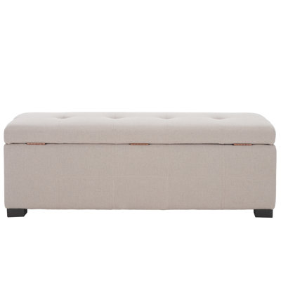 Maiden Linen Upholstered Storage Bench