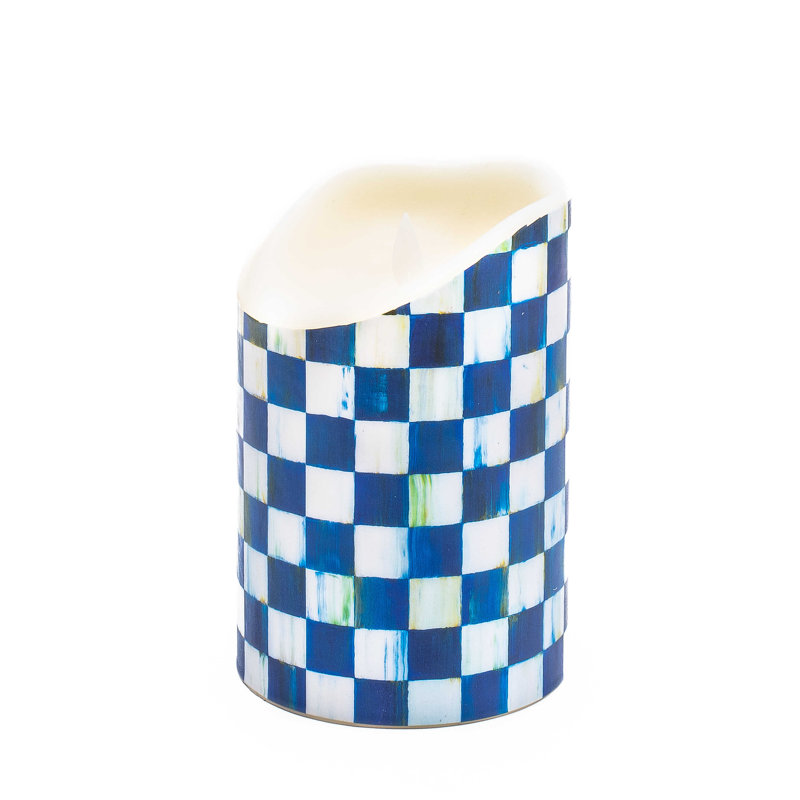 Courtly Check® Flicker 3 AA Pillar Candle, 6" H x 4" W x 4" D, Brown/White