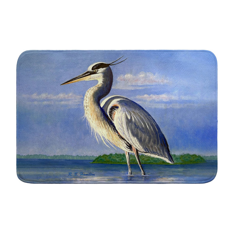 Tapis de bain Big Blue Heron, L 36 po x l 24 po