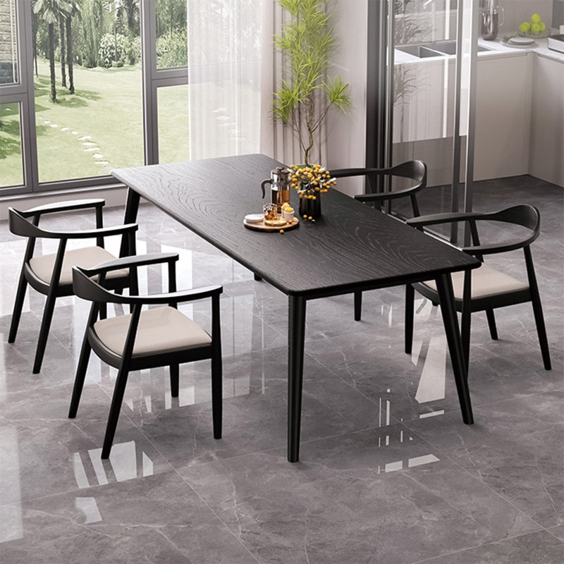 Durable all-solid wood table set, 29.52" H x 70.86" L x 31.49" W