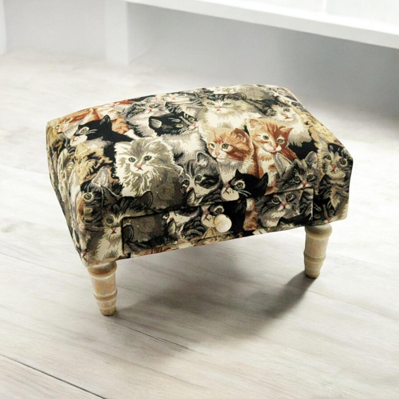 Winchell 40cm Wide Rectangle Animal Print Ottoman with Storage, Hand-Finished Footstool, Stylish Living Room Accent