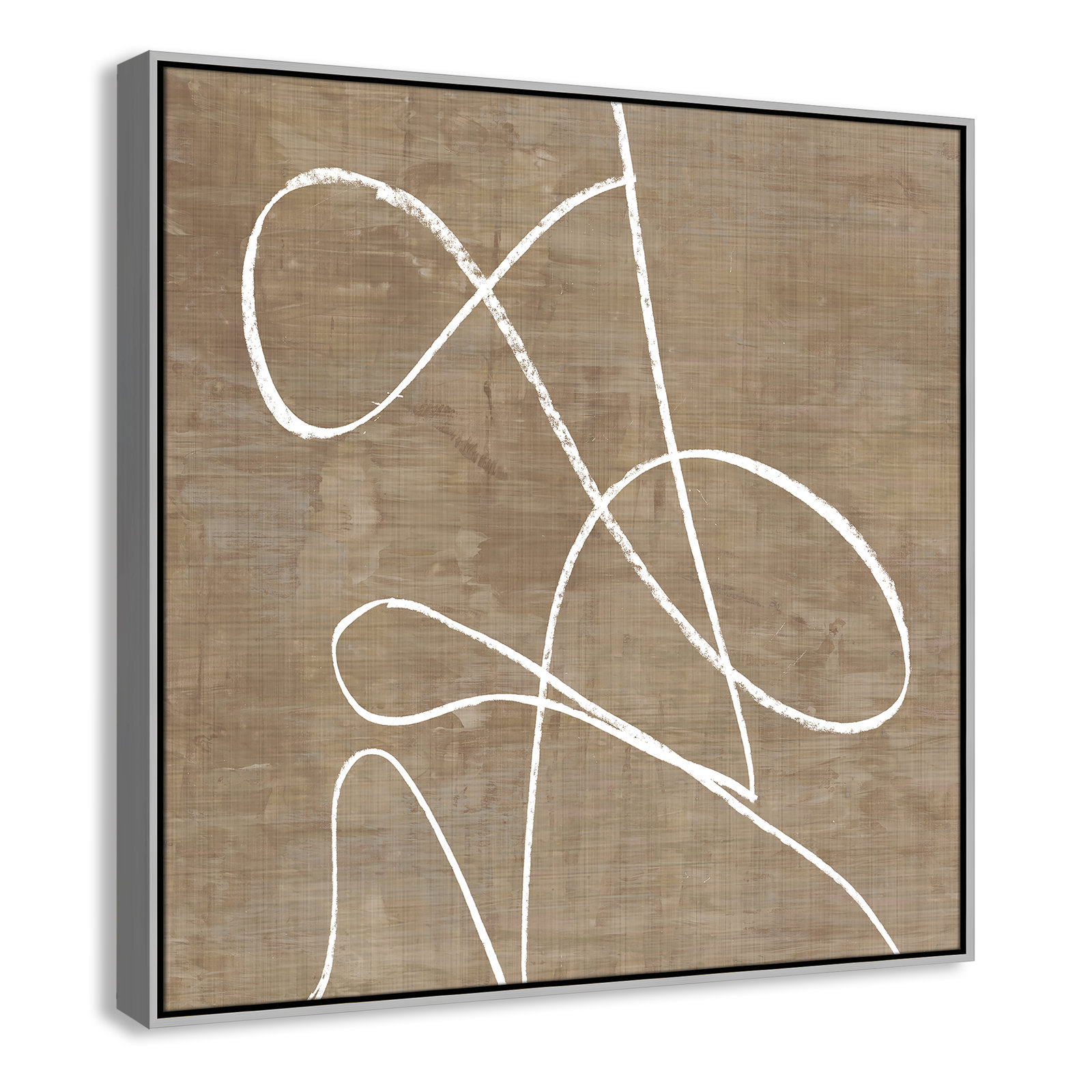 Catana "Swooping Lines" Print, 37.5" H x 37.5" W, Silver