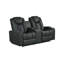 Ensemble 2 pièces: canapé inclinable électrique avec table rabattable et causeuse console, noir-1235881517