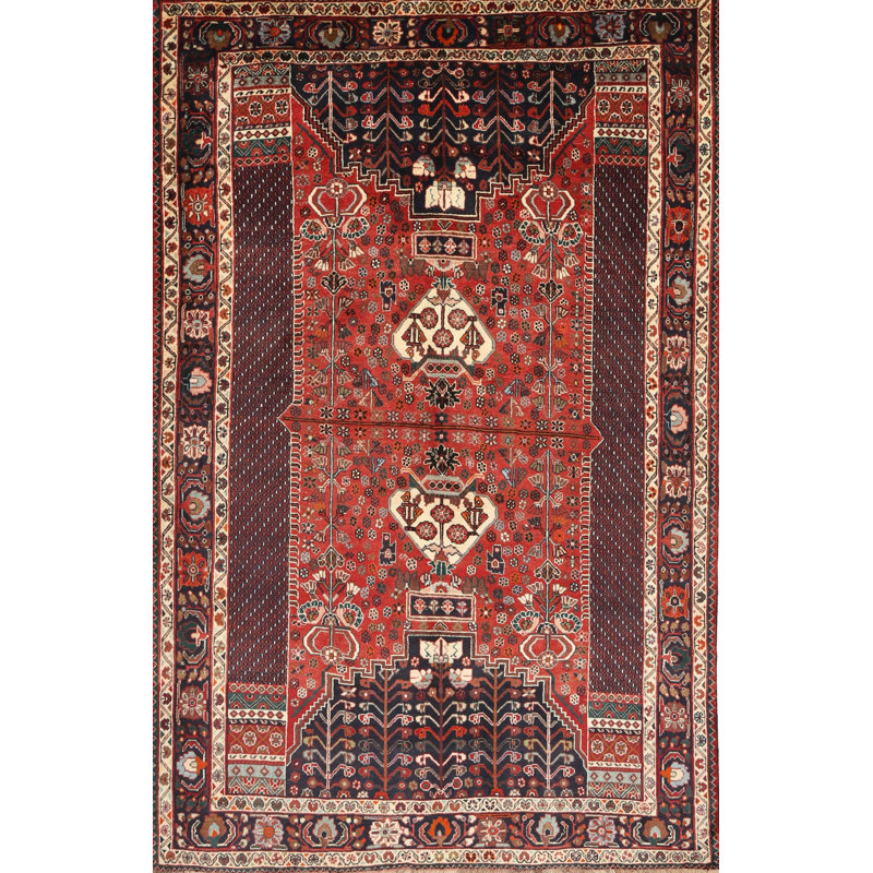 Tapis traditionnel rouge / noir Enedino, Rectangle 2 pi x 3 pi
