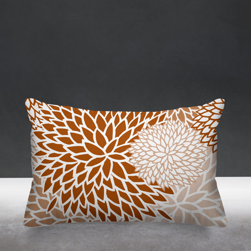 Arlo Outdoor Reversible Throw Pillow, Burnt Orange