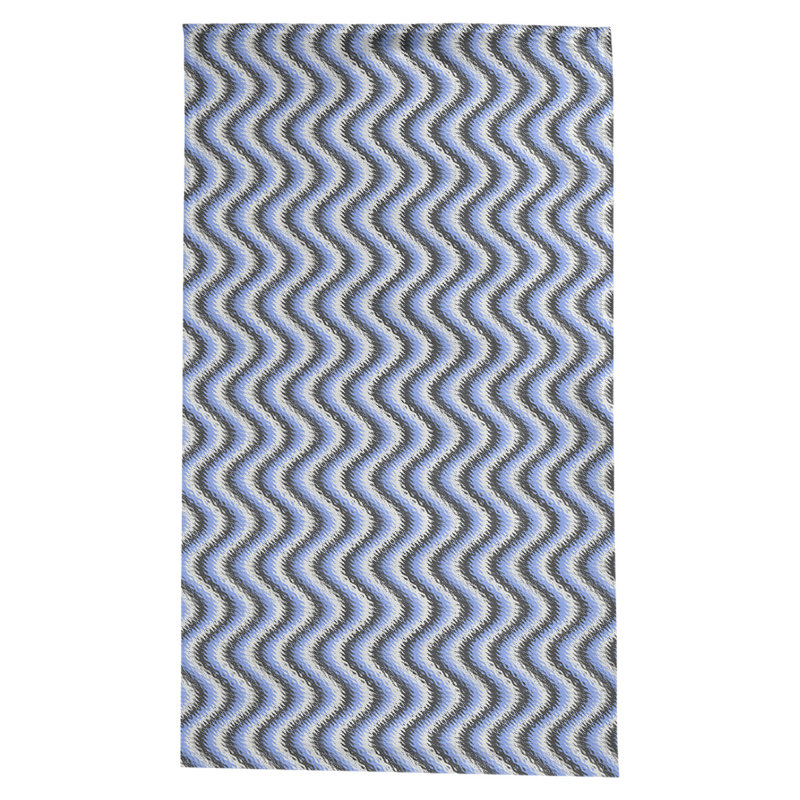 Nappe en coton à chevron 100% avicia, Noir / Bleu