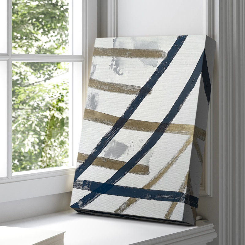 Toile tendue avec châssis abstrait L - prêt à être accroché - , H 36 po x l 24 po