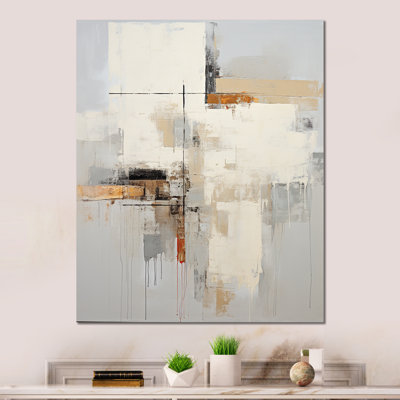 «Beige and Yellow Modern Scandinavian Dreams Art» sur métal