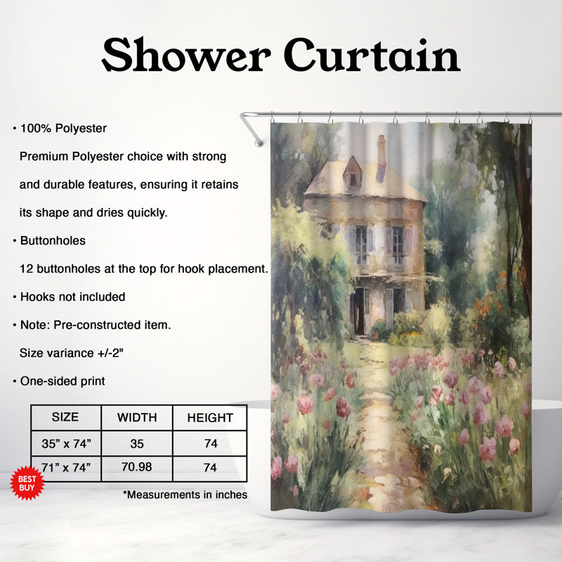 Gabrieluta Shower Curtain, 74"H x 71"W