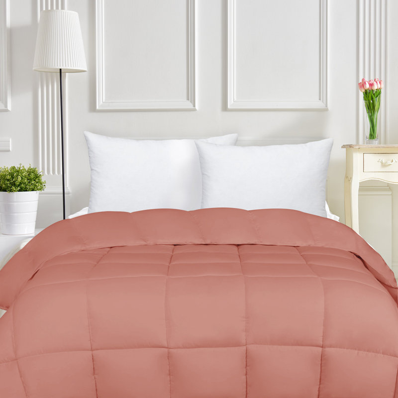 Édredon en duvet synthétique toutes saisons Grand Down - moelleux et hypoallergénique, Édredon simple, Rosé