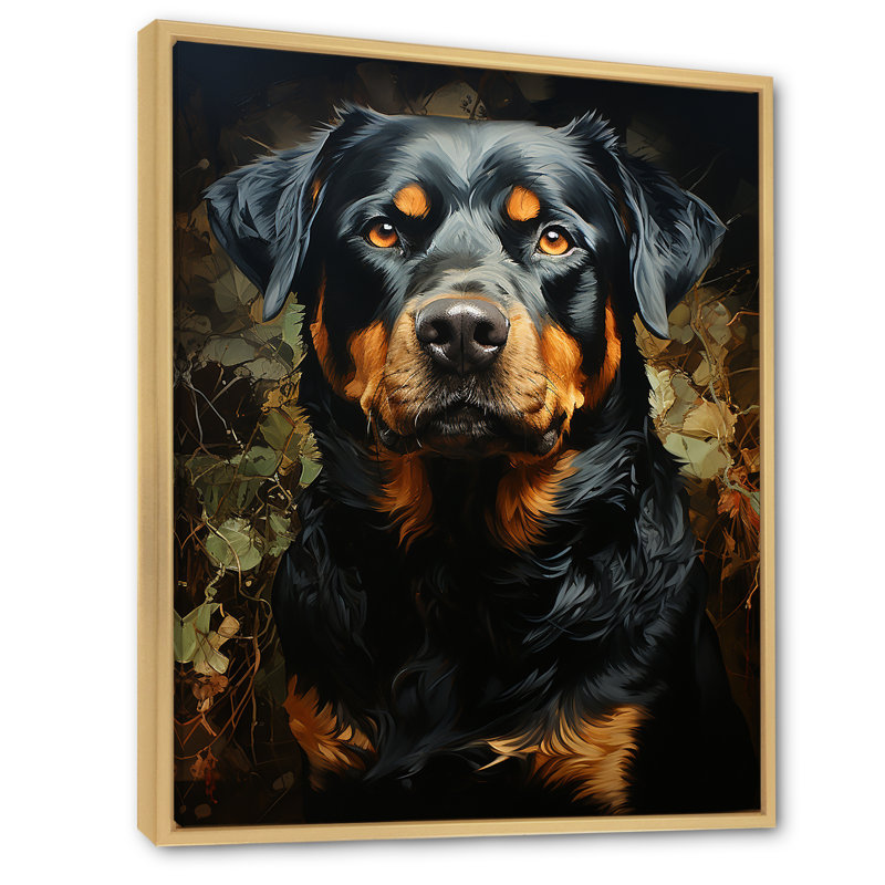 Rottweiler Resilience I sur toile, H 40 po x l 30 po x P 1,5 po, Cadre naturel flottant