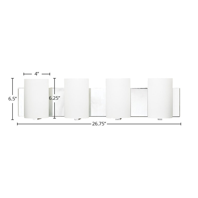 Éclairage pour meuble-lavabo à 4 lumières Abhijeet, Chrome